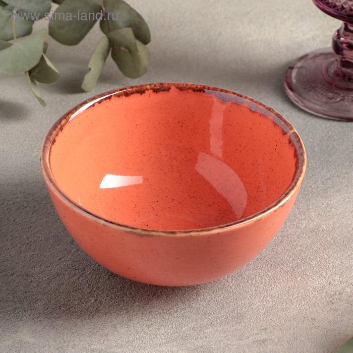Салатник круглый 320 мл, d=13 см, цвет оранжевый - Фото 1
