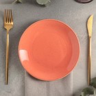 Тарелка плоская d=18 см, цвет оранжевый - фото 300980606