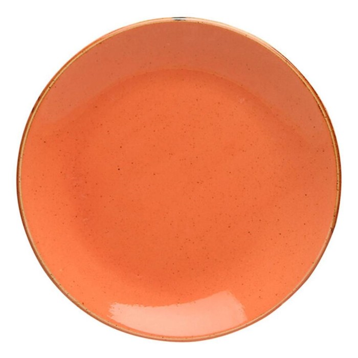 Тарелка плоская d=18 см, цвет оранжевый - Фото 1