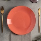 Тарелка плоская d=24 см, цвет оранжевый - Фото 1