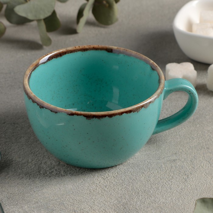 Чашка чайная Turquoise, 250 мл, фарфор, цвет бирюзовый - фото 1908521198