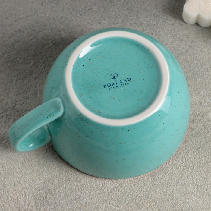 Чашка чайная Turquoise, 250 мл, фарфор, цвет бирюзовый - фото 1908521199