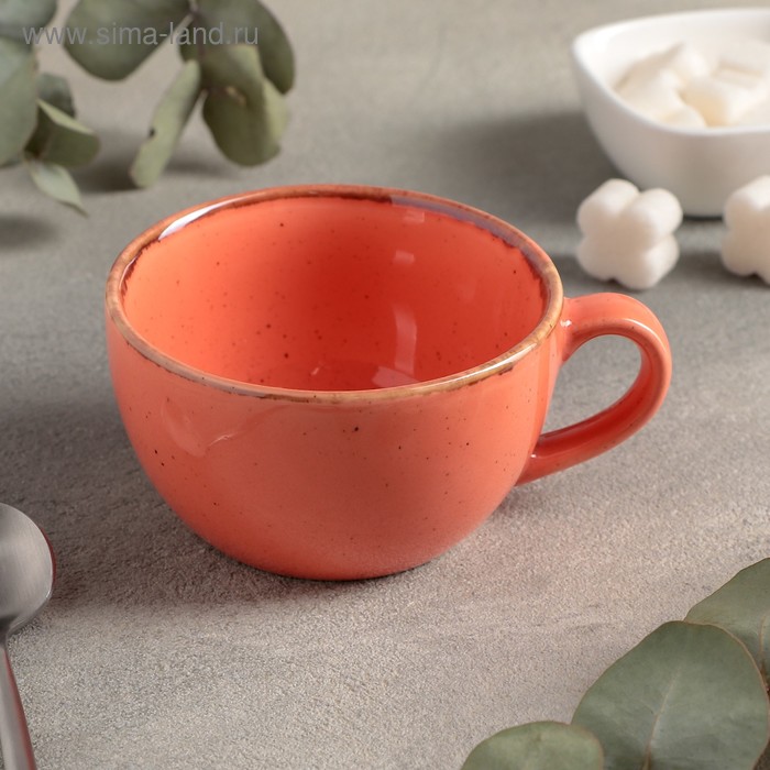 Чашка чайная 250 мл, цвет оранжевый - Фото 1