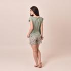 Комплект «Пион» женский (футболка, шорты) цвет зелёный/цветы, размер 50 - Фото 2