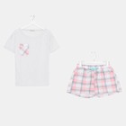 Комплект «Патио» женский (футболка, шорты) цвет серый/розовый, размер 42 - Фото 1