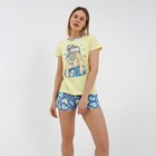 Комплект «Надежда» женский (футболка, шорты) цвет жёлтый/синий, размер 46 - Фото 2