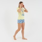 Комплект «Надежда» женский (футболка, шорты) цвет жёлтый/синий, размер 50 - Фото 3