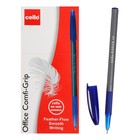 Ручка шариковая Cello Office Grip, узел 0.7 мм, резиновый упор, чернила синие, корпус серый - Фото 5