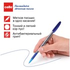 Ручка шариковая Cello Office Grip, узел 0.7 мм, резиновый упор, чернила синие, корпус серый - фото 318269663
