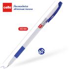 Ручка шариковая Cello Slimo Grip white body, узел 0.7 мм, резиновый упор, чернила синие, корпус белый - Фото 3