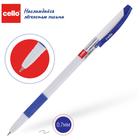 Ручка шариковая Cello Slimo Grip white body, узел 0.7 мм, резиновый упор, чернила синие, корпус белый - Фото 2