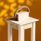 Кашпо для цветов «Фонарик», 24×11×11 см, деревянное, ручка - верёвка - Фото 3