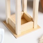 Кашпо для цветов «Фонарик», 24×11×11 см, деревянное, ручка - верёвка - Фото 4