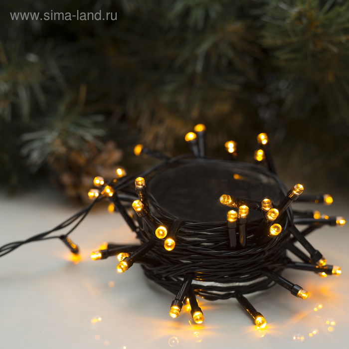 УЦЕНКА Гирлянда «Нить», 5 м, LED 50, 220 В, 8 режимов, свечение жёлтое - Фото 1