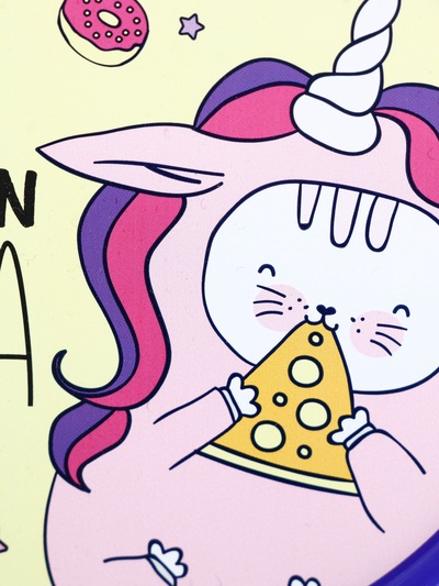 Ланч - бокс круглый Unicorn pizza, 500 мл