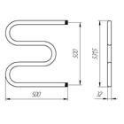 Полотенцесушитель водяной ТЕРА, М-образный, 500х500 мм, D=32 мм, наружная резьба 1" 4711203 - фото 1457336