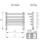 Полотенцесушитель водяной ТЕРА "Экстра-П", 500х600 мм, внутренняя резьба 1/2" 4711232 - фото 1457365