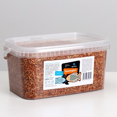 Корм для рыб и черепах Barrom Гаммарус, тушка, ведро 3.3 л