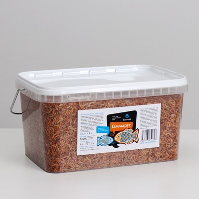 Корм для рыб и черепах Barrom Гаммарус, тушка, ведро 5,8 л