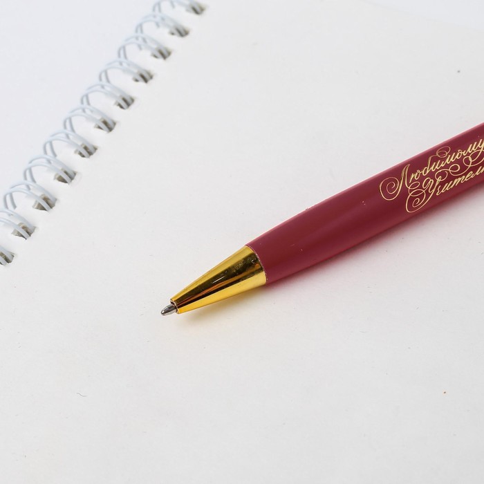 Ручка в футляре «Любимому учителю», металл, синяя паста, 1.0 мм - фото 1887930357