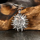 Амулет-брелок, тотем "Солнце и Луна" №18, металлический (комплект 2 шт) - фото 23901442