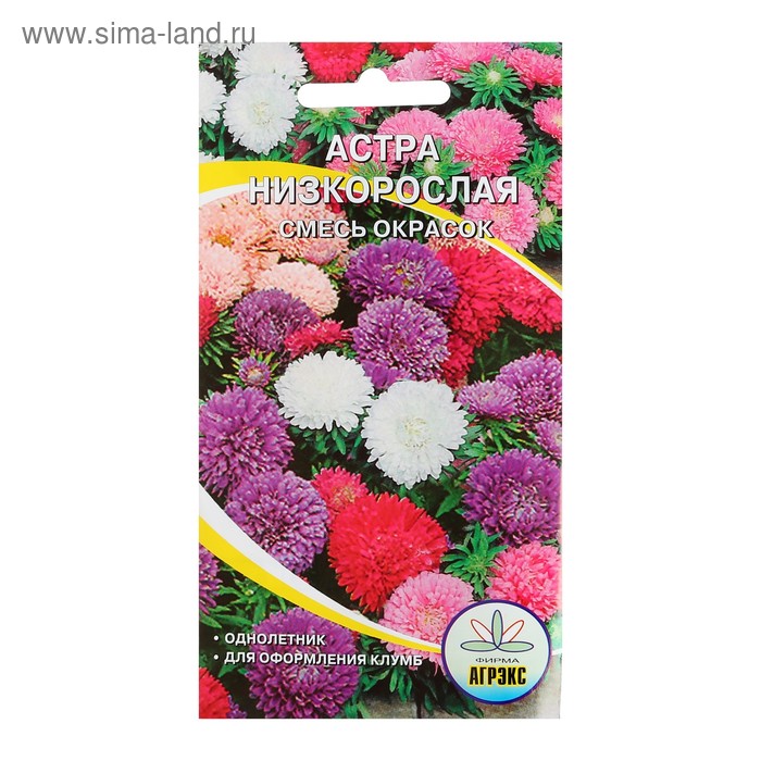 Семена цветов Астра, смесь,низкорослая, 0,2-0,25 г - Фото 1