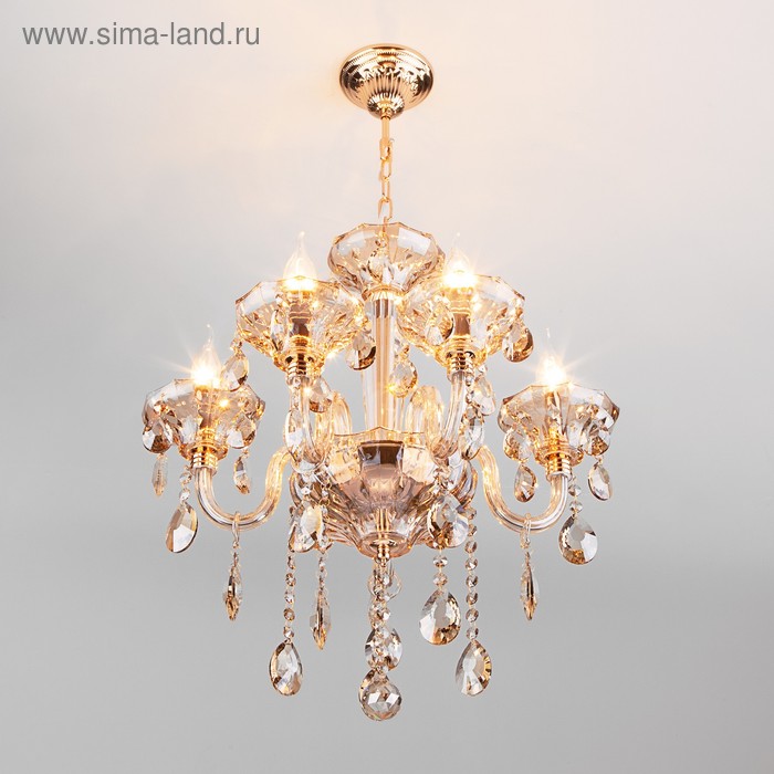 Люстра Lecce, 5x60Вт E14, цвет золото - Фото 1