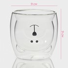 Стакан Доляна «Медведь», 200 мл, 9×9 см, с двойными стенками, стекло, прозрачный - Фото 2