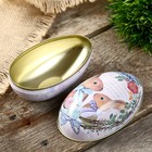 Шкатулка металл яйцо "Кролики" 11х6,5х7 см - Фото 3