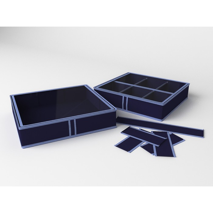 Короб для обуви на 6 ячеек «Классик синий», 56х52х12 см