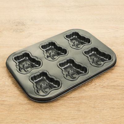 Форма для выпечки «Медведь», 26×17×2 см, 6 ячеек, антипригарное покрытие