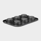 Форма для выпечки Доляна «Жаклин», 26×17×3 см, 6 ячеек, антипригарное покрытие, цвет чёрный - Фото 4