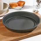 Форма для выпечки Доляна «Ренард. Рифлёный круг», d=28 см, антипригарное покрытие, цвет чёрный - Фото 1