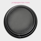 Набор форм для выпечки Доляна «Элин. Круг», 3 предмета: d=24/26/28 см, съёмное дно, антипригарное покрытие, чёрный - Фото 2