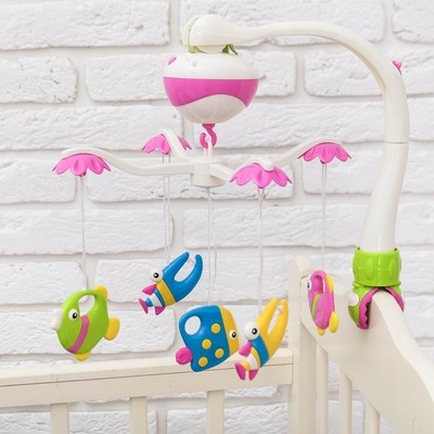 УЦЕНКА Мобиль музыкальный «Рыбки», работает от батареек