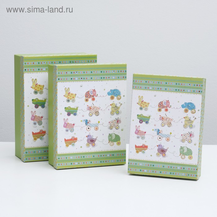 Набор коробок 3в1 «Игрушки» 21×29×9 см - Фото 1