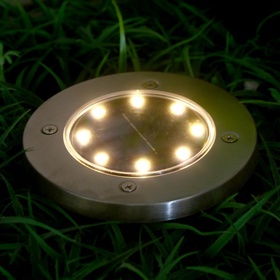 Садовый светильник на солнечной батарее, 8 LED, свечение тёплое белое