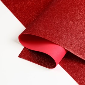 Фоамиран глиттерный 1,8 мм (Красный) 60х70 см