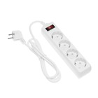 Сетевой фильтр Luazon Lighting, 4 розетки, 1.8 м, 2200 Вт, 3 х 0.75 мм2, 10 А, 220 В, белый - Фото 2