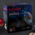 Казан для плова Granit ultra, 4.5 л, стеклянная крышка, литые ручки, антипригарное покрытие, чёрный - Фото 6