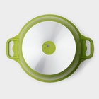 Кастрюля алюминиевая Trendy style, 6 л, d=26 см, h=15,5 см, антипригарное покрытие, стеклянная крышка, цвет зелёный - Фото 5