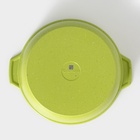 Кастрюля-жаровня KUKMARA Trendy style, 3 л, d=26 см, h=9 см, антипригарное покрытие, стеклянная крышка, зелёная - Фото 5