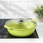 Кастрюля-жаровня KUKMARA Trendy style, 3 л, d=26 см, h=9 см, антипригарное покрытие, стеклянная крышка, зелёная - Фото 8