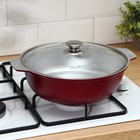 Кастрюля-жаровня, 3 л, с антипригарным покрытием, цвет бордовый 4743145