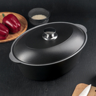 Утятница, 4 л, с декоративным покрытием, цвет чёрный - Фото 1