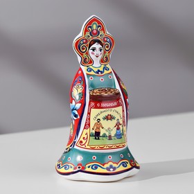 Сувенир кукла 'С караваем', 12 см, керамика
