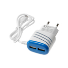 Сетевое зарядное устройство LuazON LCC-24, 2 USB, 1 A, micro USB, сине-белое - Фото 1