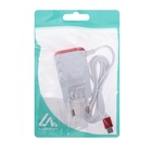 Сетевое зарядное устройство Luazon LCC-25, 2 USB, 1 А, кабель microUSB, красно-белое 4310392 - фото 16938870