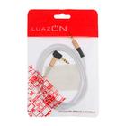 Провод LuazON, AUX, один угловой разъём, 1 метр, белый - Фото 3