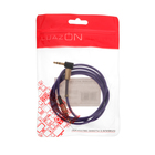 Провод LuazON, AUX, один угловой разъём, металл пружина, 1 метр, фиолетовый - Фото 3